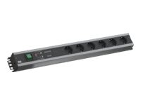Bachmann Tradesman's strip Stikdåse 6-stik 16A Sort 2m