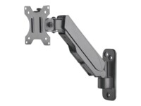 Manhattan TV & Monitor Mount, Wall, Spring Arm, 1 screen, Screen Sizes: 17-32', Black, VESA 75x75 to 100x100mm, Max 8kg, Height Adjustable Swivel Arm (3 pivots), Lifetime Warranty Beslag TV / monitor 17'-32'
