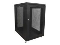 StarTech.com 18U 19' Server Rack Cabinet - 4 Post Adjustable Depth 2-30' Mobile Locking Vented IT/Data Network Enclosure w/Casters & Shelf Rack