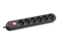 Bachmann SMART 6x Schuko H05VV-F 3G 1.50mm² 16A/3680W 3m Forlængerkabel til strøm 3m