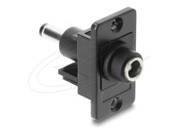 Delock Panel Mount DC 5.5 x 2.1 mm female to DC 5.5 x 2.5 mm male black