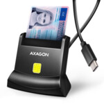 AXAGON CRE-SM4NC, USB-C contact card reader Smart Card (eObcanka), stand-alone, cable 1.2 m