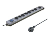 Qoltec Quick Strømstødsbeskytter 8-stik 16A Grå 3m