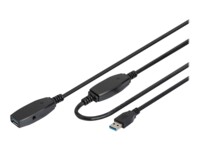 DIGITUS USB 3.0 USB forlængerkabel 20m Sort
