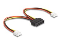 DeLOCK 15 pin Serial ATA strøm (male) - 4-PIN mini-strømforsyningsforbinder (female) Sort Rød Gul 15cm Strømforsyningsadapter