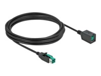DeLOCK 8 pin USB PlusPower (12 V) (male) - 8 pin USB PlusPower (12 V) (female) Sort 4m PoweredUSB extension cable