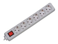 BACHMANN Stikdåse 6-stik Hvid 1.4m