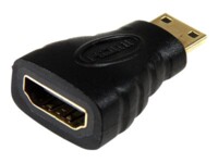StarTech.com Mini HDMI to HDMI Adapter, 4K High Speed HDMI Adapter, 4K 30Hz Ultra HD High Speed HDMI Adapter, HDMI 1.4, Gold Plated Connectors, UHD Mini HDMI Adapter 4K, Black - Mini HDMI to HDMI Converter HDMI adapter Sort