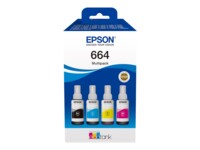 Epson EcoTank 664 Sort Gul Cyan Magenta Blækbeholder C13T66464A