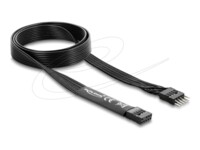 Delock HD Audio Flat Cable Motherboard Extension Cable 9 pin pin header male to pin header female 70 cm black
