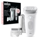 Braun Silk-épil 7 7-441, Silber, Weiß, 40 Pinzette, MicroGrip, 0,5 mm, Akku, Integrierte Batterie
