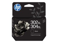 HP 302XL/304XL Black Original Ink Crtg Sort 300 sider Blæk