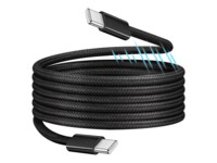USB 2.0 Type-C cable, C/M to C/M, magnetic, 100W, nylon, black, 1 m