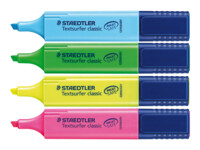 STAEDTLER Textsurfer classic Highlighter Blå Grøn Pink Gul