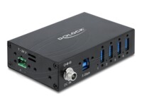 Delock Industry Hub 4 x USB 5 Gbps Type-A with 8 kV ESD protection and DIN rail mounting