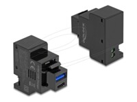 Delock Keystone Module with USB Type-A and USB Type-C™ Charging Port PD 20 W black