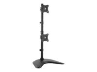 StarTech.com Vertical Dual Monitor Stand - Supports Monitors to 27' - Adjustable - Computer Monitor Stand for Double Stacked VESA Monitors - Black (ARMBARDUOV) Stativ 2 skærme 13'-27'