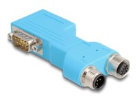 Delock D-Sub 9 male and female to M12 male and female 5 pin A-coded CAN bus splitter 90° blue