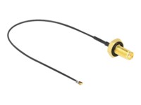 DeLOCK Koaksial 20cm Antennekabel Grey Sort