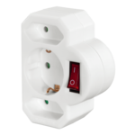 HAMA Socket Adapter 3-way with Switch White