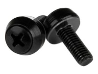 StarTech.com M6 x 12mm - Screws - 50 Pack, Black - M6 Mounting Screws for Server Rack & Cabinet (CABSCREWSM6B) Skruesæt Sort