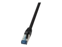 LogiLink CAT 6a Kabel med afskærmning med folie og kobberfletning (SFTP 2m Patchkabel Sort