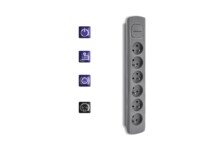 Qoltec Stikdåse 6-stik 16A Grå 1.8m