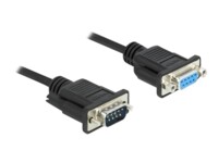 Delock Serielforlængerkabel 2m Sort