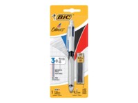 BIC 4 Colours 3+1HB 3 farvekuglepenne og trykblyant-kombi Sort Blå Grå Rød