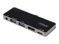 StarTech.com USB C Multiport Adapter, USB-C Mini Dock, USB-C to 4K 60Hz HDMI 2.0, With 100W Power Delivery Pass-Through Charging, 3-Port USB 3.0 Hub, Audio, USB Type-C Multiport Adapter - USB-C Travel Dock USB-C Dockingstation