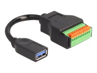 Delock USB-adapterkabel 15cm Sort Grøn