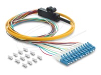 Delock Fibre Optic Pigtail Fanout Cable 12 x LC-UPC Simplex male to 12 x open cable ends 1 m