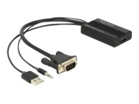 DeLOCK Strøm / audio / videoadapter 25cm Sort Sort
