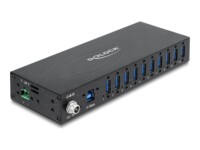 Delock Industry Hub 10 x USB 5 Gbps Type-A with 8 kV ESD protection and DIN rail mounting