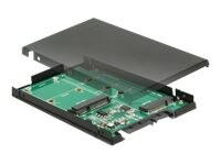 DeLOCK 2.5' Converter SATA 22 pin > 1 x M.2 key B 1 x mSATA - 9.5 mm Lagringskontrol