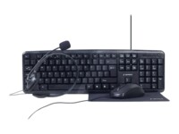 Gembird KBS-UO4-01 Tastatur, mus, headset og musepudesæt Kabling