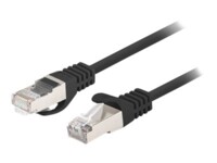 Lanberg CAT 6 Foldet uskærmet snoet par (F/UTP) 25cm Patchkabel Sort RAL 9004