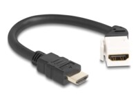 Delock HDMI-kabel 20cm Sort Hvid