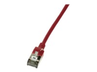 LogiLink SlimLine CAT 6a SSTP, PiMF 50cm Patchkabel Rød RAL 3031