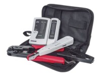 Intellinet 4-Piece Network Tool Kit, 4 Tool Network Kit Composed of LAN Tester, LSA punch down tool, Crimping Tool and Cut and Stripping tool