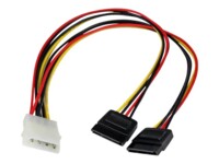 StarTech.com 12in LP4 to 2x SATA Power Y Cable Adapter - Molex to to Dual SATA Power Adapter Splitter Strømforsyningsadapter