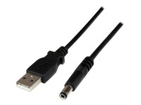 StarTech.com 1m USB to Type N Barrel 5V DC Power Cable - USB A to 5.5mm DC - 1 Meter USB to 5.5mm DC Plug (USB2TYPEN1M) Strømkabel 1m Sort