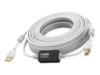 Vision Techconnect USB-kabel 15m Hvid