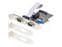 StarTech.com 2-Port Serial PCIe Card, Dual-Port PCI Express to RS232/RS422/RS485 (DB9) Serial Card, Low-Profile Brackets Incl., 16C1050 UART, TAA-Compliant, Windows/Linux, TAA Compliant - Level-4 ESD Protection (2S232422485-PC-CARD) Seriel adapter PCI Exp