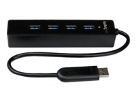 StarTech.com 4-Port USB 3.0 Hub with Built-in Cable - SuperSpeed Laptop USB Hub - Portable USB Splitter - Mini USB Hub (ST4300PBU3) Sort