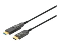 Manhattan HDMI to Micro HDMI Plenum-Rated Cable, 4K@60Hz (Premium High Speed), 20m, Active, Detachable HDMI Male (Type A), Male to Male, Black, Gold Plated Contacts, Lifetime Warranty, Polybag HDMI-kabel med Ethernet-sæt 20m Sort