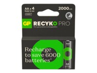 GP ReCyko Pro AA type Batterier til generelt brug (genopladelige) 2000mAh 4