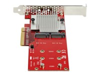 StarTech.com Dual M.2 PCIe SSD Adapter Card - x8 / x16 Dual NVMe or AHCI M.2 SSD to PCI Express 3.0 - M.2 NGFF PCIe (m-key) Compatible Interfaceadapter