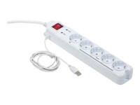 EnerGenie PCW-MS2G Power Cube Master/Slave function Strømstødsbeskytter 5-stik 10A Hvid