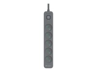 Tracer PowerLine + Stikdåse 5-stik 16A Grå 5m